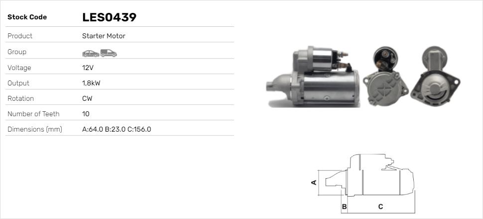 MOTOR ARRANQUE 12V OPEL