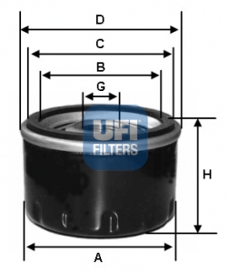 FILTRO OLEO UFI * FT5053A