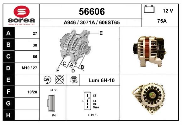 ALTERNADOR DELCO 12V 75AMP