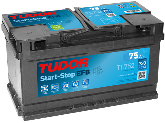 BATERIA TUDOR EFB 75AMP 730EN START STOP